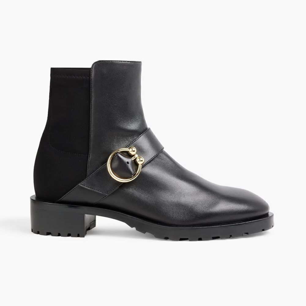 Stuart Weitzman New $595 Luxering Black Leather Bootie Size 9